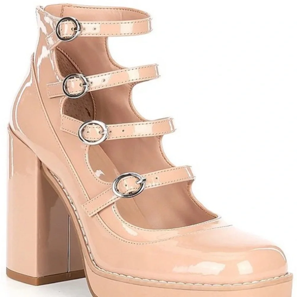 GB Love-Again Multi Strap Mary Jane Platform Pumps new in film